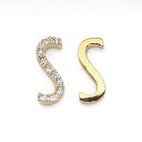 SONAIL ×MEG アルファベット ゴールド&ストーンビジュー Sセット MEG000278 イニシャル ネイルアート ネイルパーツ ネイルストーン ネイル用品 メタルパーツ