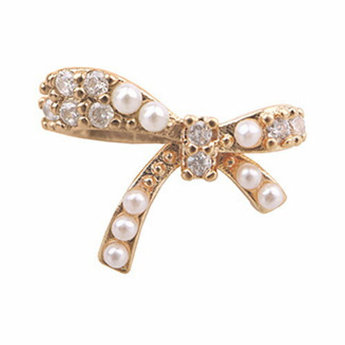 SONAIL ×MEG アシメ ボウノット リボン ネイルアクセ Sサイズ ゴールド MEG000198-1 【りぼん ネイルパ..