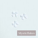 MysticFlakes リボン ホワイト 【ネイルパーツ りぼん 大きめ ワンホン 韓国ネイルにおすすめ】