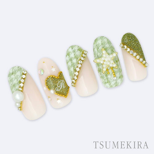 TSUMEKIRA 千鳥格子フレンチ 白 【ネイルシール　ジェルネイル】 3
