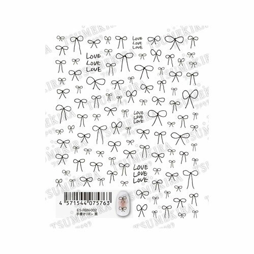 TSUMEKIRA 【es】手書きリボン 黒 【ネイルシール セルフネイル ジェルネイル りぼん】 TSUMEKIRA 【es】手書きリボン 黒 【ネイルシール セルフネイル ジェルネイル りぼん】