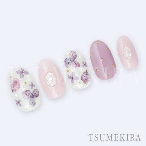 TSUMEKIRA yumiプロデュース 紫陽花 ミニサイズ スモーキー 【ネイルシール　セルフネイル　ジェルネイル　お花　あじさい】 3