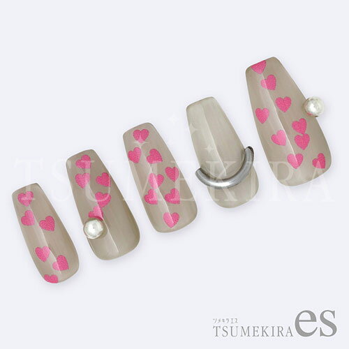 TSUMEKIRA 【es】MEGU NAIL プロデュース MEGUハート PINK 【ネイルシール　ツメキラ　セルフネイル】