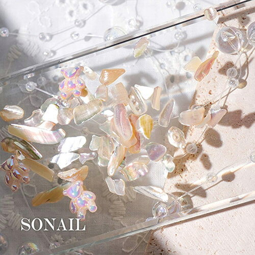 ネルパラのSONAIL シャイニーテディ・シェルMIX ピンク FY002321 【ネイルパーツ　シェル】｜アングル2