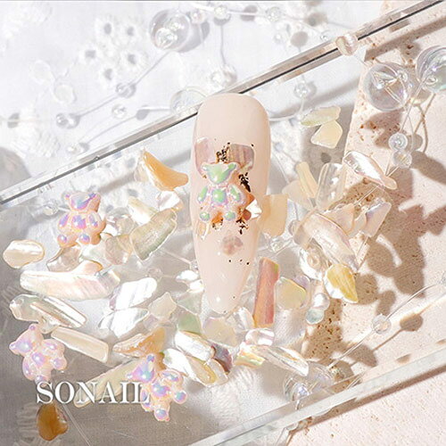 ネルパラのSONAIL シャイニーテディ・シェルMIX ピンク FY002321 【ネイルパーツ　シェル】｜アングル3