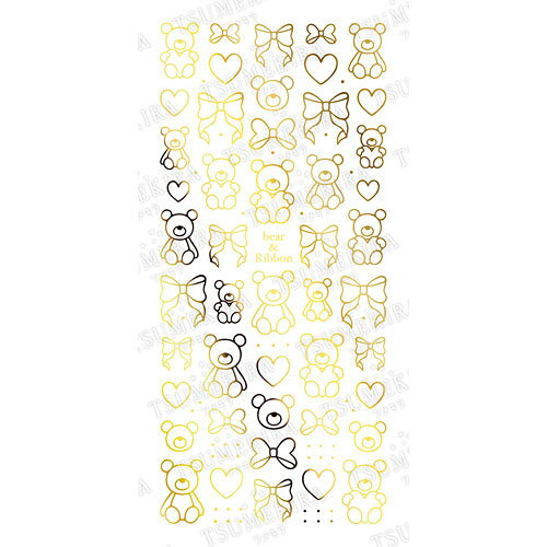 TSUMEKIRA honchan プロデュース bear＆Ribbon gold（ジェル専用） 【ネイルシール...