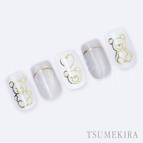 TSUMEKIRA honchan プロデュース bear＆Ribbon gold（ジェル専用） 【ネイルシール...