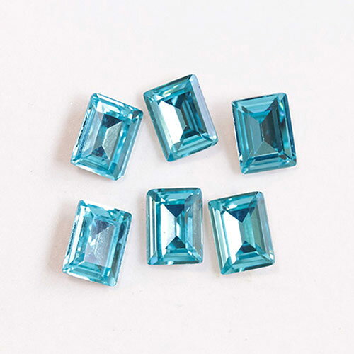 SHAREYDVA ガラスクォーツ アクアマリン 6×8mm 6P 【ネイルストーン　ビジュー　ジ...