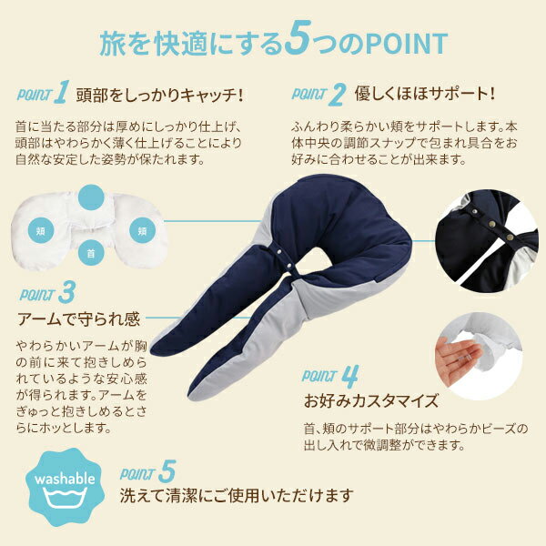 旅する抱かれ枕|アウトドア キャンプ用品 車中泊 携帯まくら ネックピロー 首枕 寝袋 枕 トラベルピロー 飛行機 便利グッズ 肩 腰 腰枕 ホテル 防災グッズ 避難 災害 ビーズ 調節 洗える通販格安セール情報 楽天 通販