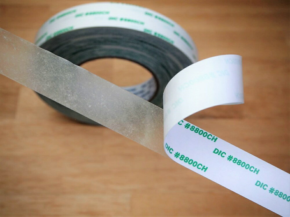 DIC リサイクル部材用 両面接着テープ #8800CH 25mm幅×50m巻　1本金属、プラスチック、発泡体等への接着性、曲面接着部での耐反発性に優ています 1