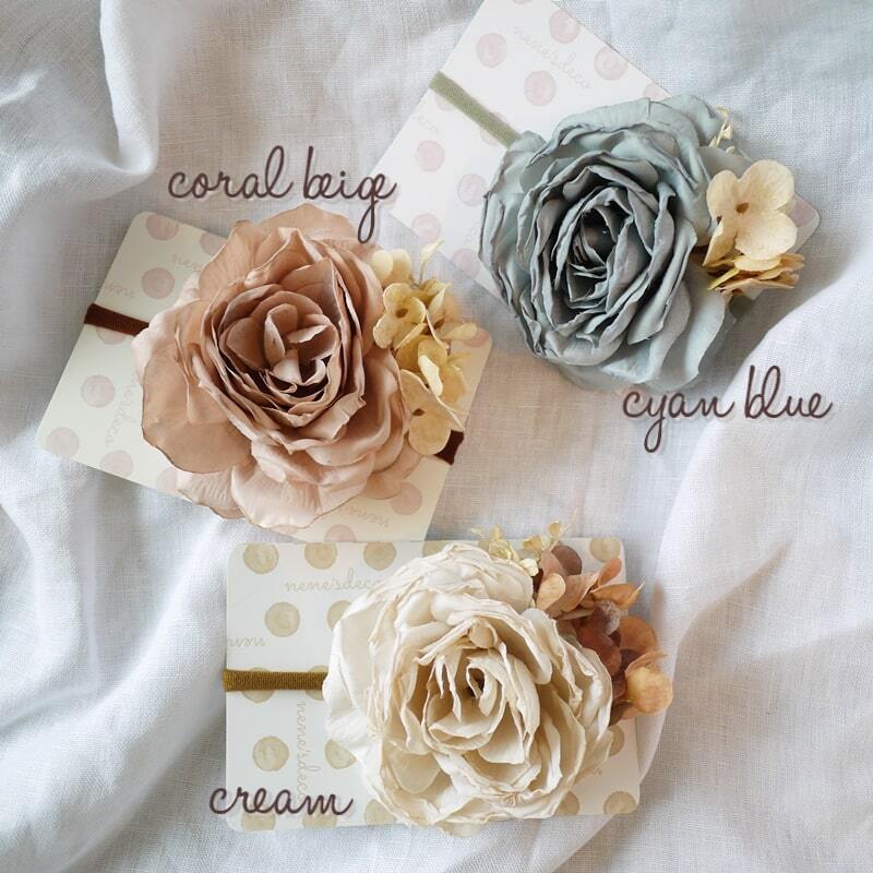 花 髪飾り セレモニー【ドライローズとドライアナベルコサージュ】ベビーヘアバンド/ヘアクリップ/コーム/ブローチピンから選べるヘアアクセサリー ドレス 発表会 入学式 卒業式 着物 3歳 7歳 キッズ 小学生 送料無料 フォーマル ギフト おしゃれ 結婚式 プレゼント