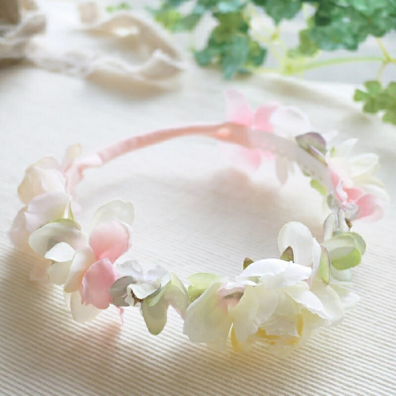 nene'sdeco（ネネズデコ）『newbone花冠ヘアバンドミルキーピンクの小花』