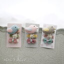 ヘアピン ベビー 赤ちゃん ヘアクリップ 髪飾り 子供 前髪 ヘアアクセサリー キッズ プレゼント 【3本セット ことりとクロシェットリボンのヘアクリップ】 幼...