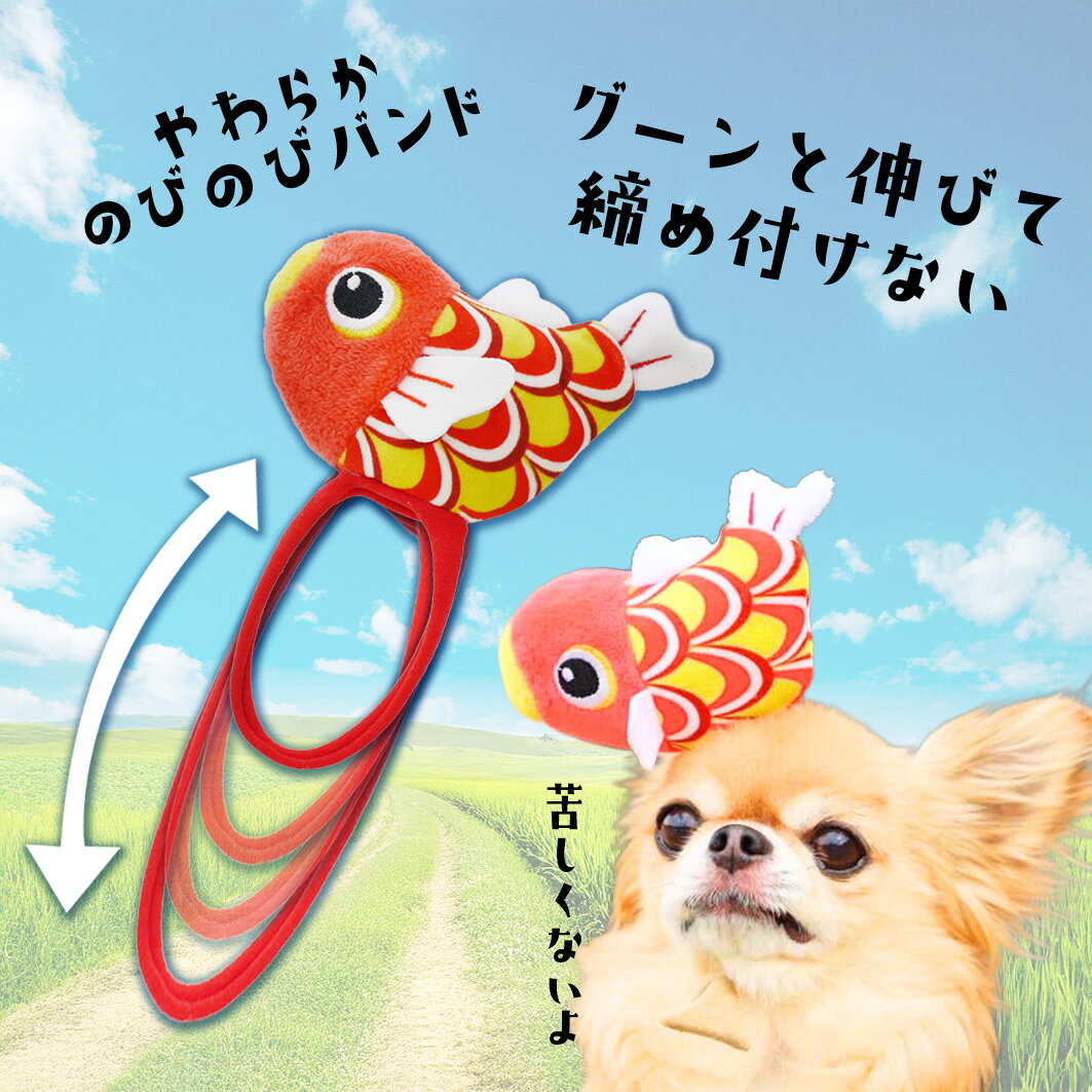 こいのぼり 犬 リボン 子どもの日 お出かけ 【こいのぼりDOLLヘアバンド やわらか...