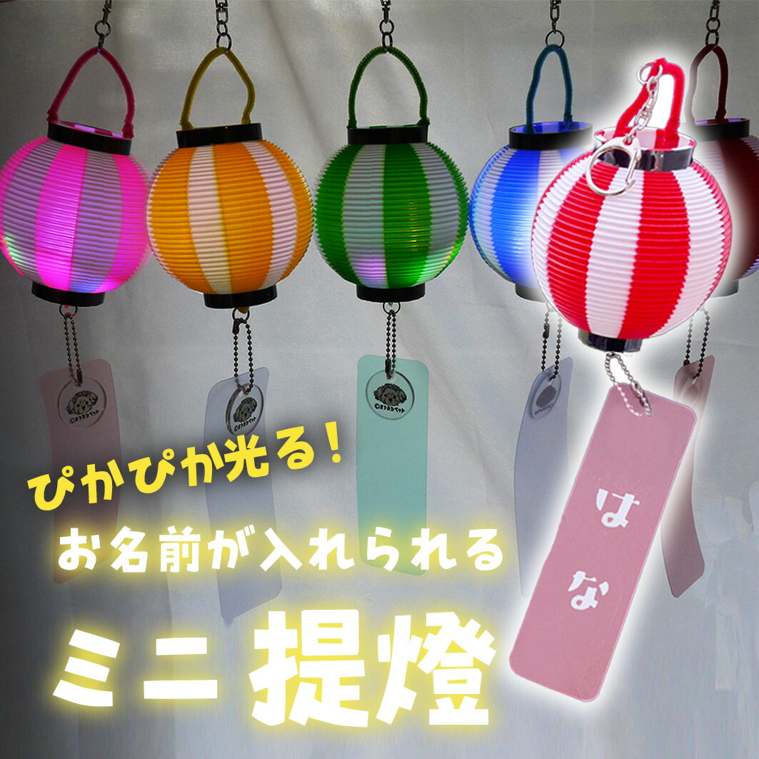 夏 ちょうちん 祭り 名入れ 盆踊り 光る 【お名前が入ります！ ぴかぴか光るミニち...