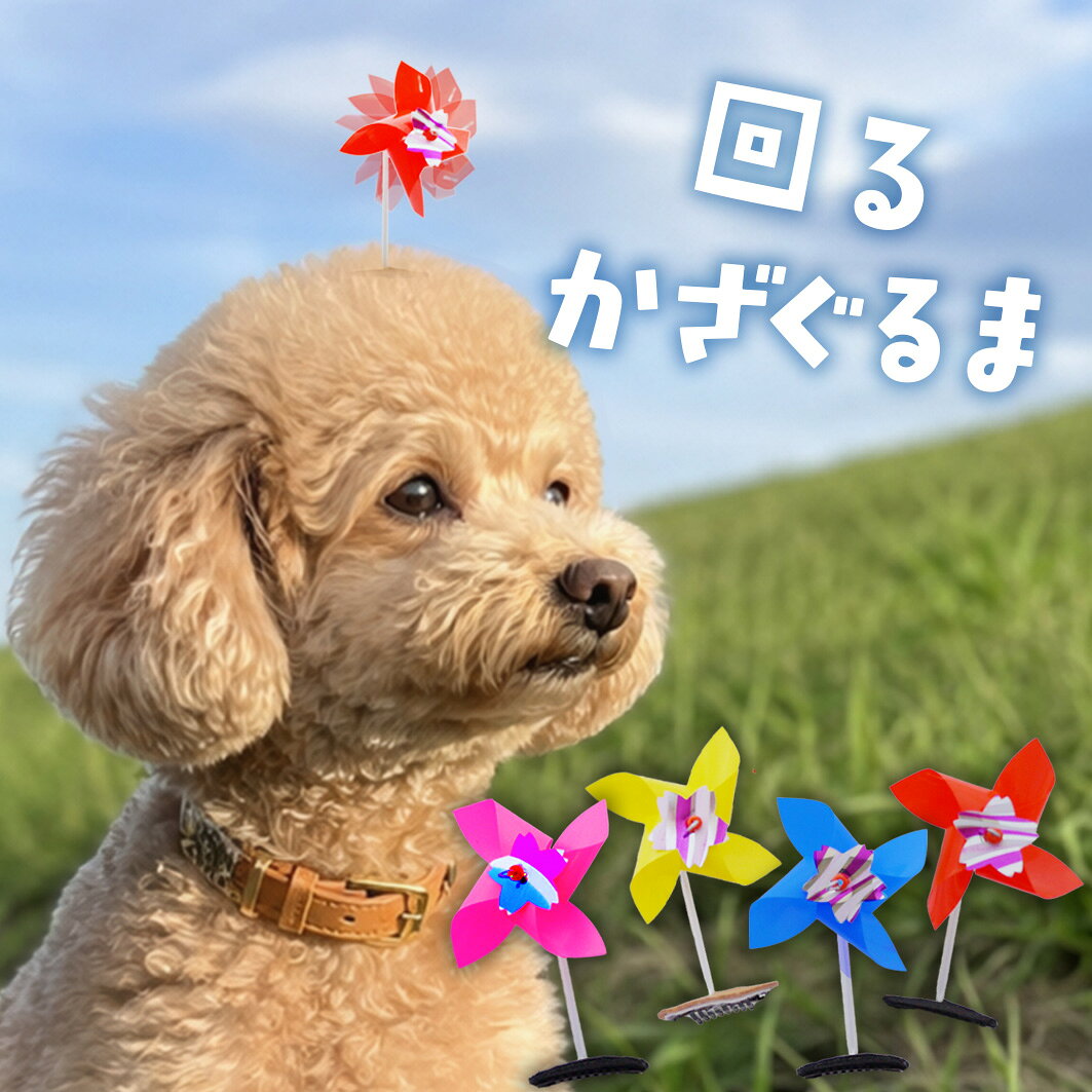 犬 風車 アクセ ドッグ 頭 おでかけ 【ブンブン取れない 回るかざぐるま】 短毛 祭...