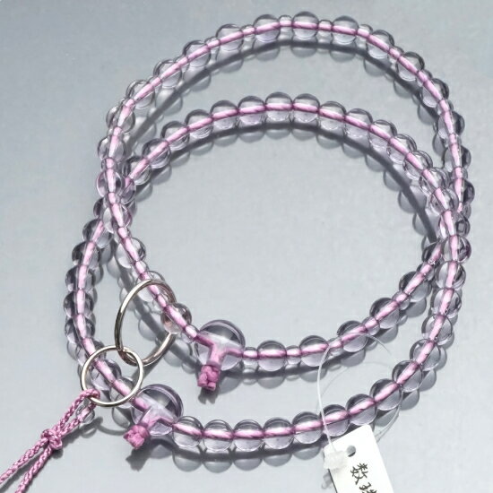 浄土宗数珠女性用ローズアメジスト銀...