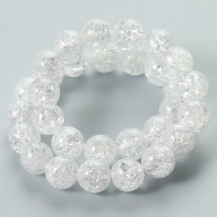 クラック水晶 ブレスレット 約6mm ストレート【パワーストーン 天然石 爆裂水晶 クォーツ 4月の誕生石 浄化 お守り 女性用 レディース 約6ミリ Quar...