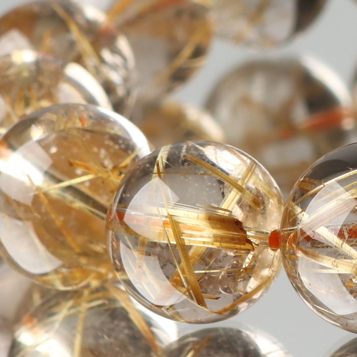 【現品お届け!】鑑別書付き ルチルクォーツ ブレスレット 約16mm 4A´ ストレート【パワーストーン ブレスレット ゴールドルチル 天然石 金線入水晶 針水...