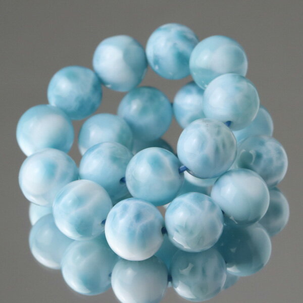 ラリマー ブレスレット 約10mm ストレート【パワーストーン ブルーペクトライト ペクトライト 世界三大ヒーリングストーン 高品質 天然石 ブルー レディース...