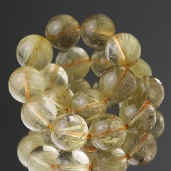 ルチルクォーツ ブレスレット 約12-12.5mm 3A ストレート【パワーストーン ゴールドルチル 金線入水晶 ゴールドルチルクォーツ 針水晶 メンズ 男性用...