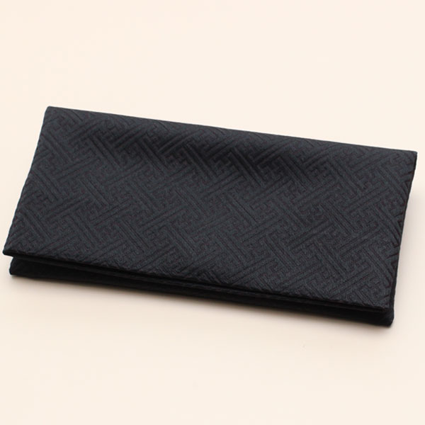 数珠袋/数珠入れ ひふみ 紗綾柄＜黒＞【数珠 念珠袋 念珠入れ 葬儀 葬式 法事 仏具 お通夜 収納 男性用..