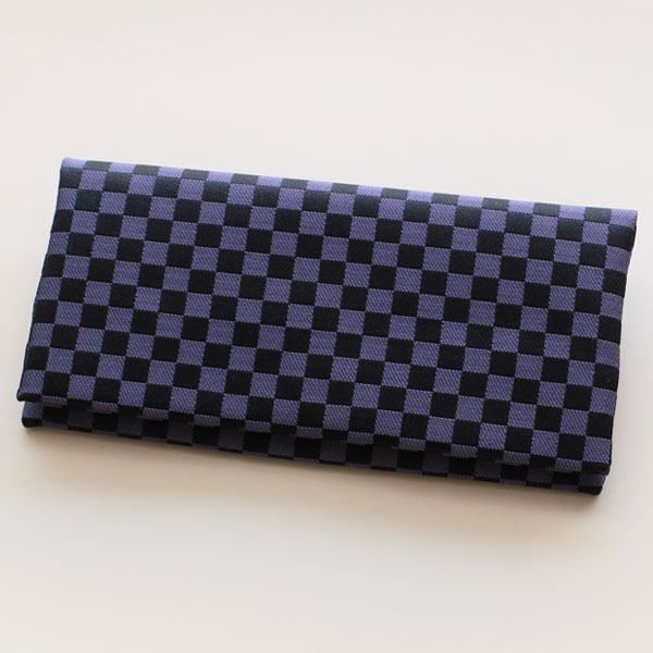 数珠袋/数珠入れ ひふみ 小市松<紫>【数珠 念珠袋 念珠入れ 葬儀 葬式 法事 仏具 お通夜 収納 男性用 女性用 パープル 2000600102553】【メール便220円のみ】