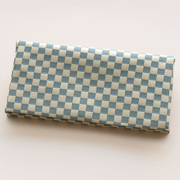 数珠袋/数珠入れ ひふみ 小市松＜露草＞【数珠 念珠袋 念珠入れ 葬儀 葬式 法事 仏具 お通夜 収納 男性..