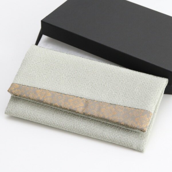 数珠袋/数珠入れ ちりめん どんす飾り＜抹茶＞ 留め具なし【略式数珠 本式数珠 京念珠 念珠入れ 仏具 ..