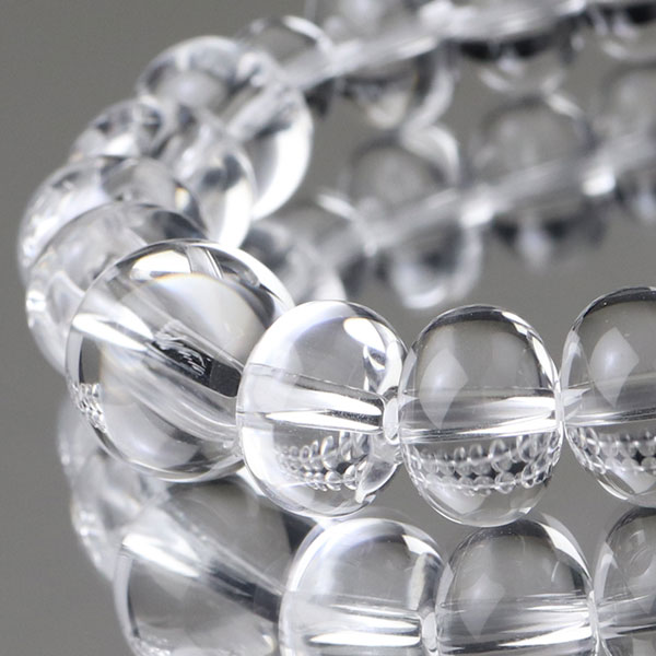 数珠ブレスレット みかん玉（約9×12ミリ）本水晶【パワース