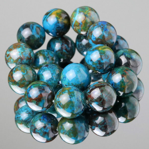 クリソコラ ブレスレット 約11mm 5A´ ストレート【パワーストーン 天然石 珪孔雀石 メンズ レディース 男性用 女性用 ブルー 青色 11ミリ chry...