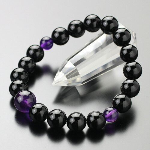 数珠ブレスレット約10ミリ黒オニキ...