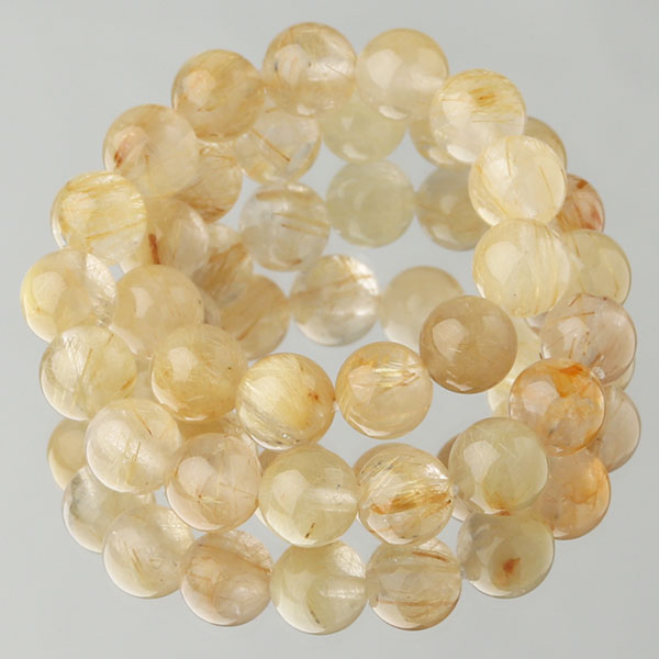 ルチルクォーツ ブレスレット 約6mm ストレート【パワーストーン 天然石 金線入水晶 金線 ルチル 天然クォーツ 水晶 男性用 女性用 メンズ レディース ユ...