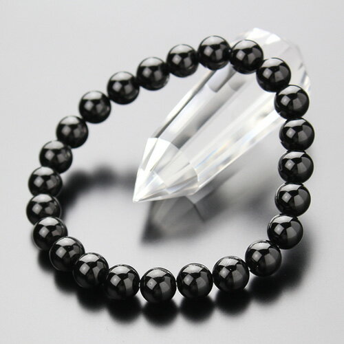 約8mm ブラックトルマリン ブレスレット ストレート 【パワーストーン 天然石 男性用 メンズ 女性用 レディース 10月の誕生石 黒 8ミリ 1080802...