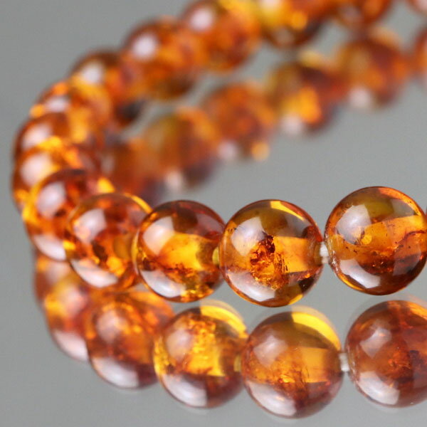 琥珀 ブレスレット 約8mm ストレート 【パワーストーン 天然石 アンバー 天然琥珀 こはく 男性用 女性用 メンズ レディース プレゼント 贈り物 樹脂 オ...