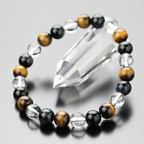 パワーストーン ブレスレット 約8ミリ 虎目石 青虎目石 本水晶【天然石 虎眼石 タイガーアイ ブルータイガーアイ メンズ レディース 男性用 女性用 ジェンダ...