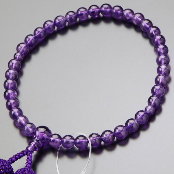 数珠 女性用 約7ミリ 紫水晶 正絹房