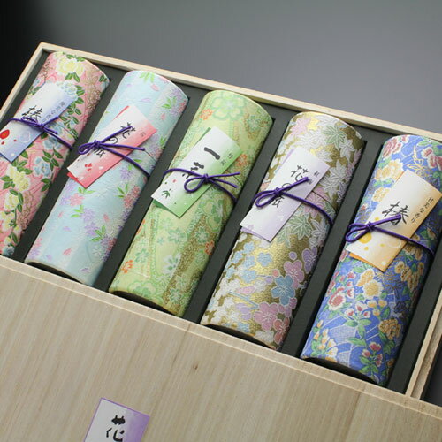 ◆贈答・進物用お線香◆「花くらべ(桜・一葉・紅梅・椿赤・椿黄)」 短寸5筒詰 桐箱入り【仏具 贈り物 ギフト 進物線香 お盆 お彼岸 満中陰 お供え 御供 販売...