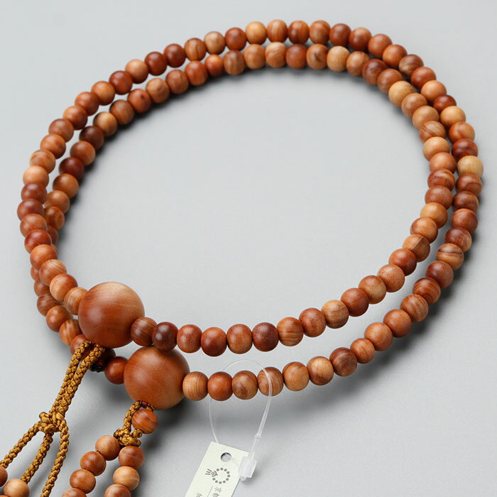 日蓮宗 数珠 男性用 尺二 108玉 白檀（インドネシア産）正絹製・梵天房【本式数珠 京念珠 京都 尺2 二連 びゃくだん 香木 サンダルウッド IM 2000300400225】【数珠袋付き】【送料無料】