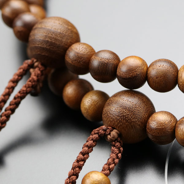 真言宗 数珠 男性用 尺二 本桑（艶消し） 梵天房【本式数珠 京念珠 京都 天然木 くわ 尺2 二連 108玉 葬儀 葬式 法事 法要 ブラウン IM 2000300101627】【数珠袋付き】【送料無料】