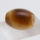 ゴールデンタイガーアイ ラウンドビーズ 約20×15mm【1玉販売 1粒売り バラ売り ばら売り 1玉 一玉 玉単体 玉のみ 穴あき 丸玉 パワーストーン 白虎目石 虎目石 天然石 俵型 アクセサリー ビーズ Golden Tigerseye 2000900900057】【メール便220円のみ】