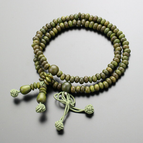 浄土真宗 数珠ブレスレット 108玉 生命樹【数珠 ブレスレット 腕輪念珠 108珠 お守り 煩悩 男性用 女性用 メンズ レディース 煩悩 禅宗 緑檀 グリーン BIM 2000800202268】