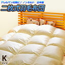 【【送料無料】ノンキルト羽毛布団 クリーンワッフル (キングサイズ・デュエット/肌掛け・合掛け 2枚合せタイプ) 【エクセルゴールドラベル】 【縫い目のない/羽毛布団/羽毛ふとん/防ダニ/ハウスダスト/アレルゲン対策】 その1