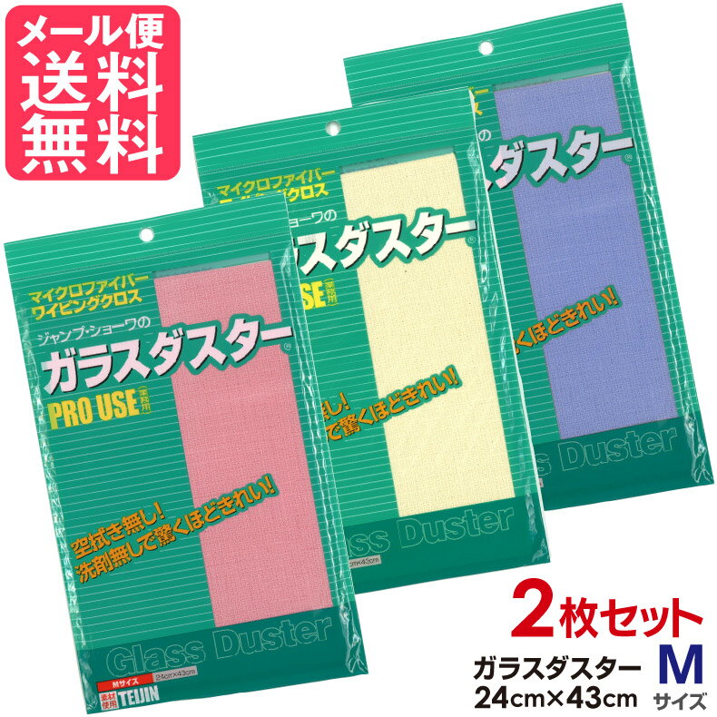 テイジン ガラスダスター 2枚セット Mサイズ 3色より 帝人 メール便 送料無料