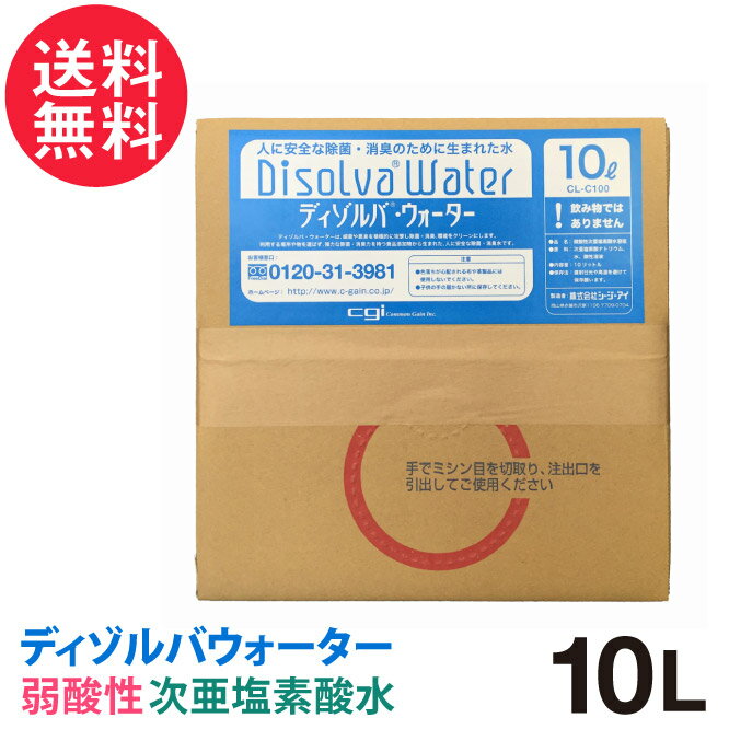 次亜塩素酸水 ディゾルバウォーター 10l 箱 容器 ウィルス 除菌 消臭 赤ちゃん ペットに【送料無料】