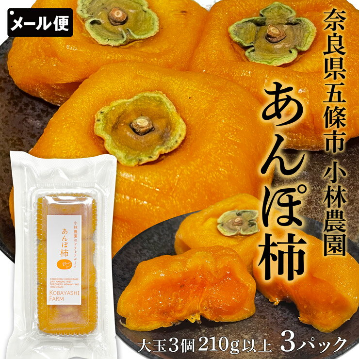 あんぽ柿 干し柿 大玉 210g以上(3個入り)×3パック 奈良県五條市 小林農園のドライフルーツ