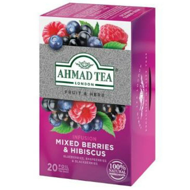 アーマッドティー ハーブティー ミックスベリー ティーバッグ 20袋 AHMAD TEA ノンカフェイン 紅茶 ティーバッグ