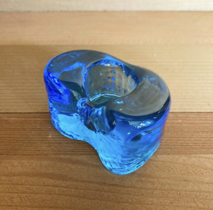 ★Vintage★Color glass holder (Crystal)ヴィンテージ キャンドルホルダー