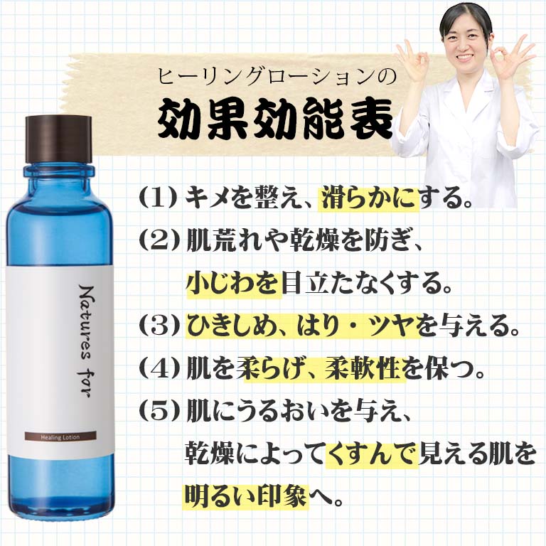 【今なら初回限定送料無料＆返金保証】秋のシンプルケアウェルカムキャンペーン!!Natures for ヒーリングローション 120mL ( 化粧水 )ネイチャーズフォー国産 オーガニック 敏感肌 乾燥肌 毛穴 ヘチマ水 ふきとり無印 保湿 無添加