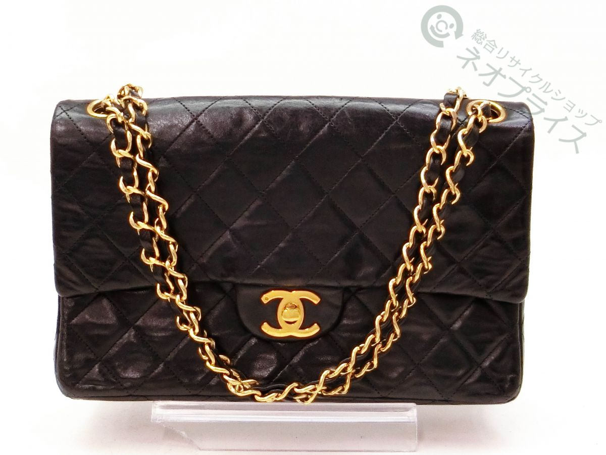 ★NN4426 CHANEL シャネル マトラッセ ココマーク Wチェーン ショルダー バッグ